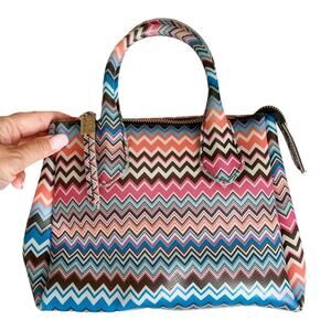 GUM by Gianni Chiarini Multicolor Zig Zag Mini Satchel NWOT